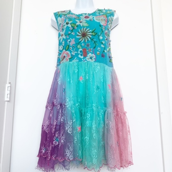Antica Sartoria Lace, Beads, Embroidery Boho Dress - Picture 2 of 8
